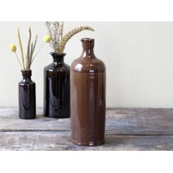 Fransk keramik flaske med lille hldetud - kan bruges som vase