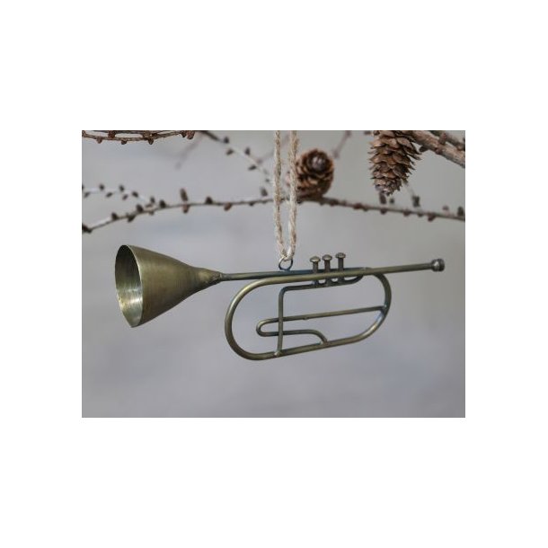 Trompet til ophng i antique messing