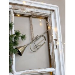 Trompet til ophng i antique messing