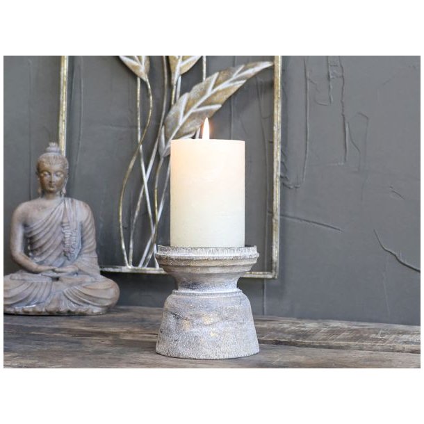 Lysestage i mangotr H10/9 cm 