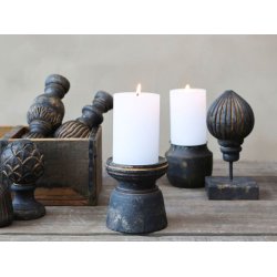 Lysestage H10/9 cm antique kul