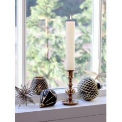 Stagelys rustik brndetid18 t, H22/3,5 cm creme farvet