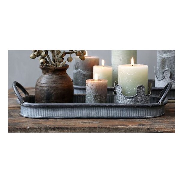 Bloklys H8/5 cm Macon rustik oliven grn