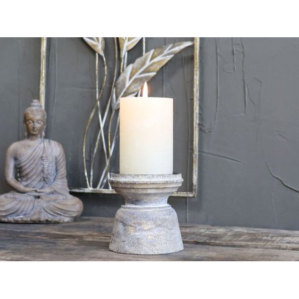 Lysestage i mangotr� H10/�9 cm 