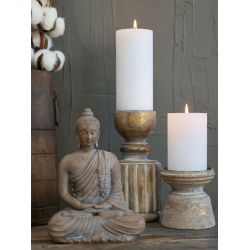 Lysestage i mangotr� H10/�9 cm 