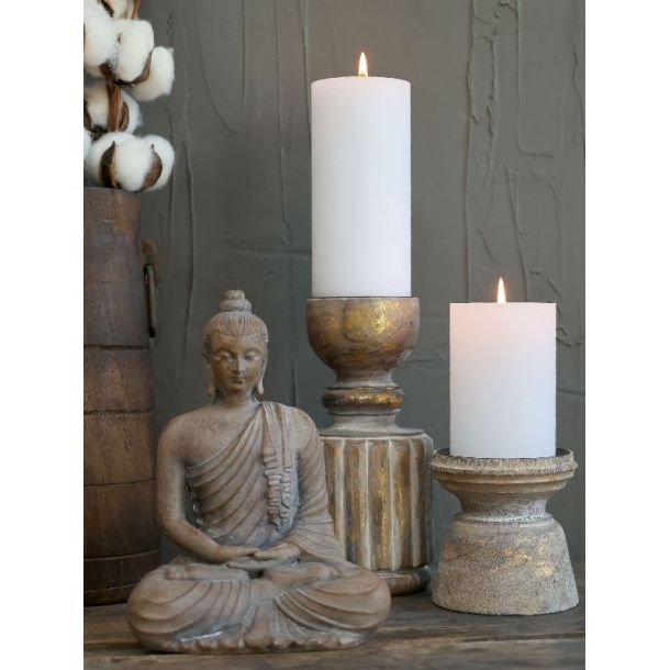 Lysestage i mangotr� H10/�9 cm 