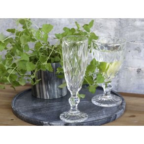 Champagneglas m. diamantudsk�ring