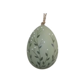 Pskeg i antik grn m. hndmalet blade