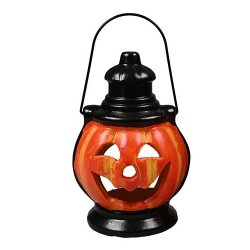 Halloween grskar lanterne, H 21cm, B 12cm, 2 ass