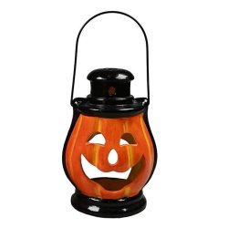 Halloween grskar lanterne, H 21cm, B 12cm, 2 ass