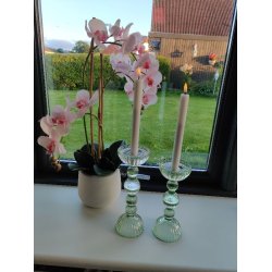 Lysestager grn i 2 strrelser