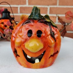 Grskar med tnder til fyrfadslys, H18xw14xD10,5 cm