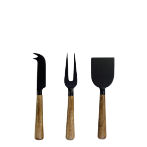 Osteknive m. trhndtag st af 3 stk str. L17,5 cm - sort