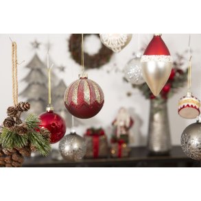 Julekugle med  striber