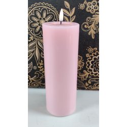 LED bloklys rosa med timer i 4 strrelser