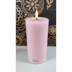 LED bloklys rosa med timer i 4 strrelser