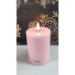 LED bloklys rosa med timer i 4 strrelser