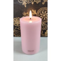 LED bloklys rosa med timer i 4 strrelser