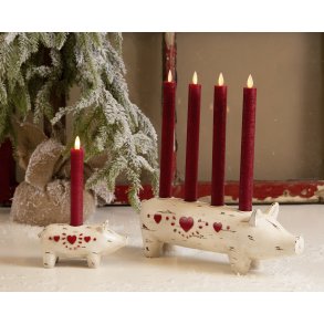  Adventstage-lysestage Wilma gris hvid