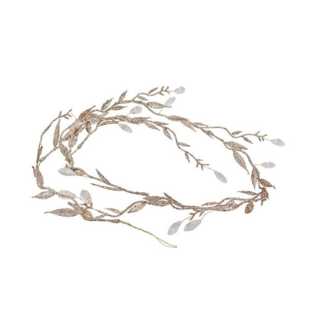 Bladranke med simili formet perler