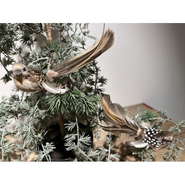 Fugl til dekoration med naturlige fjer