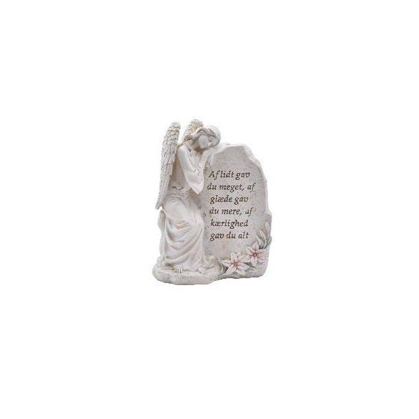 Gravpynt - engel lner op ad en sten