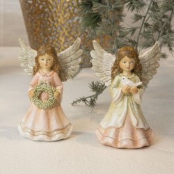 Engle med krans og fugle