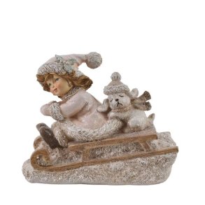 Figurer - pige med hund p� k�lk