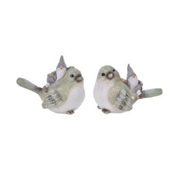 Fugle med nisser  - 1 st; 2 stk. fugle ass.