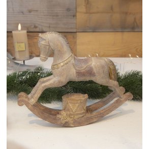 Gyngehest med tromme - brun