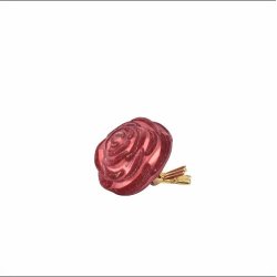 Julekugle - ornament som en rose/blomst med clips - blush rd