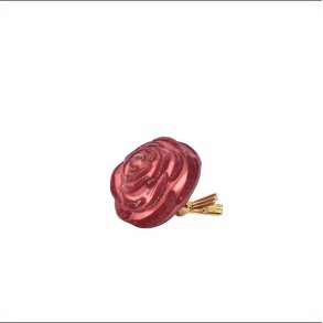 Julekugle - ornament som en rose/blomst med clips - blush rd