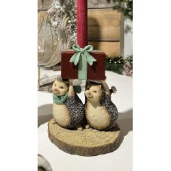 Lysestage - pindsvin med gave