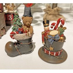 Julefigurer; Stvle og hat med legetj, 2 stk ass.
