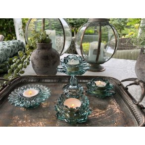 Fyrfadsstager gr�nt glas