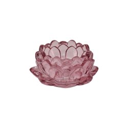 Fyrfadsstager i rosa farvet glas