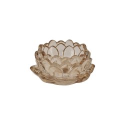 Fyrfadsstager i champagne farvet glas