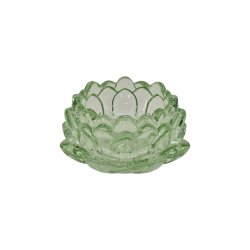 Fyrfadsstager i mint grnt glas