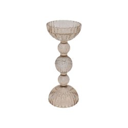 Lysestager champagne farvet glas i 2 strrelser