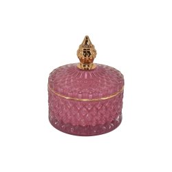 Glas krukker - rosa m/lg i 2 strrelser