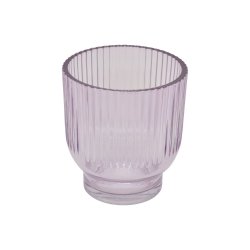 Fyrfadsstager Marly lavendel farvet glas i rillet mnster