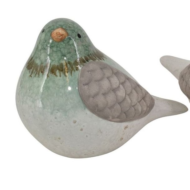 Fugle i keramik rosa/grn - vlg mellem 2 stk ass. Fugl nr. 1