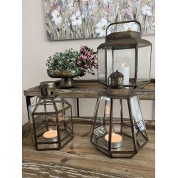 Lanterner - antik brune i 2 strrelser