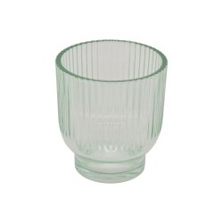 La Vida Fyrfadsstager grn farvet glas i rillet mnster