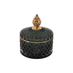 Glas krukker - grn m/lg i 2 strrelser