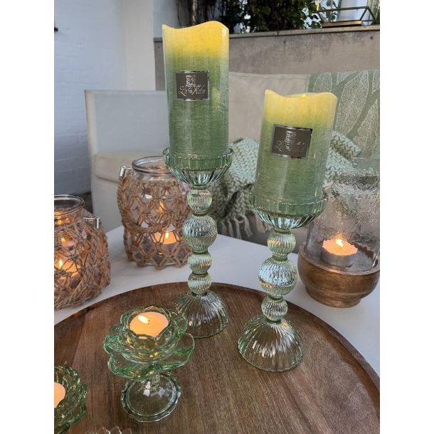 Lysestager grn i 2 strrelser