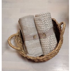 Blde plaider - beige i 2 mnstre