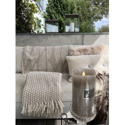 Blde plaider - beige i 2 mnstre