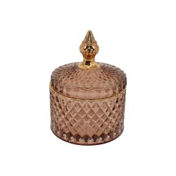 Glas krukker - valnd farvet m/lg i 2 strrelser