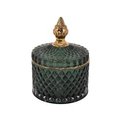 Glas krukker - grn m/lg i 2 strrelser